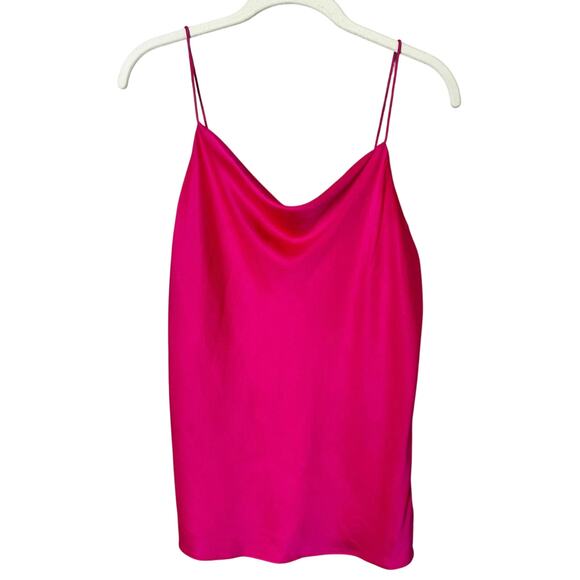 CAMI NYC Women's Pink Cowl-Neck Stretch Silk Cami w/Side Slits sz. S - Picture 1 of 6